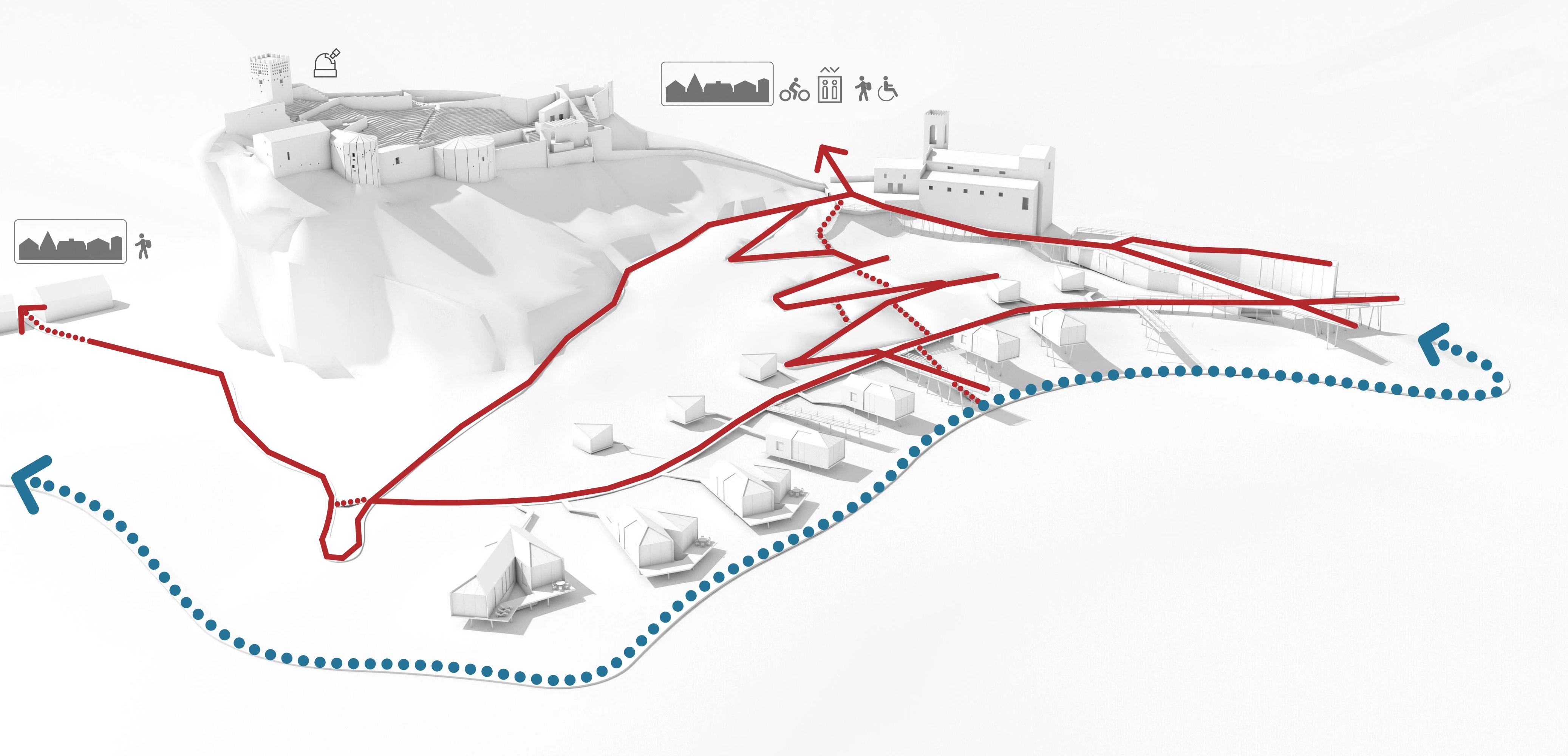 Design diagram 3 for Observatory houses, Roccascalegna, Italy.